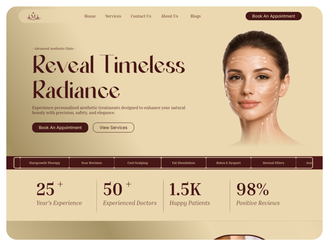 Reveal Timeless Radiance — aesthetic clinic website