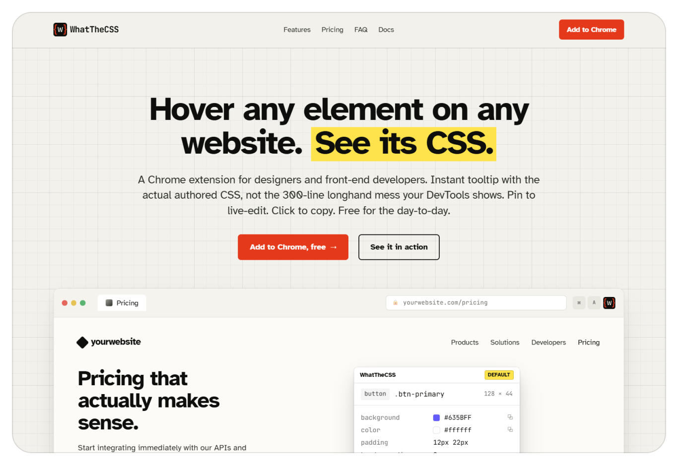 WhatTheCSS - Chrome Extension